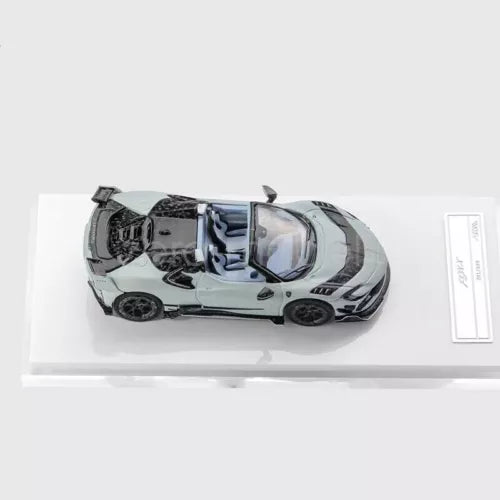 1:64 gray convertible sports diecast metal car, front open-top view