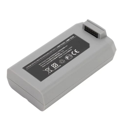 Drone battery pack with gray casing and multi-pin charging connector
