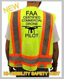 CERTIFIED COMMERCIAL DRONE PILOT HIGH VISIBILITY SAFETY VEST BLACK DESIGN #4 Drone