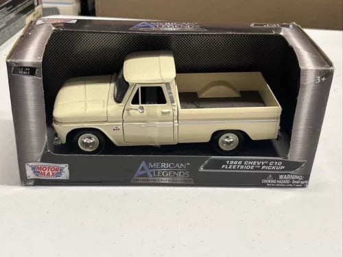 MOTOR MAX diecast white 1966 C10 fleetside pickup truck model in box