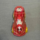 2017 HOT WHEELS POWER ROCKET SEE THRU RED 1:64 DIECAST RACE CAR W YELLOW & BLUE Aurora CO