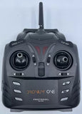 Handheld drone replacement controller with two joysticks and antenna, dark gray
