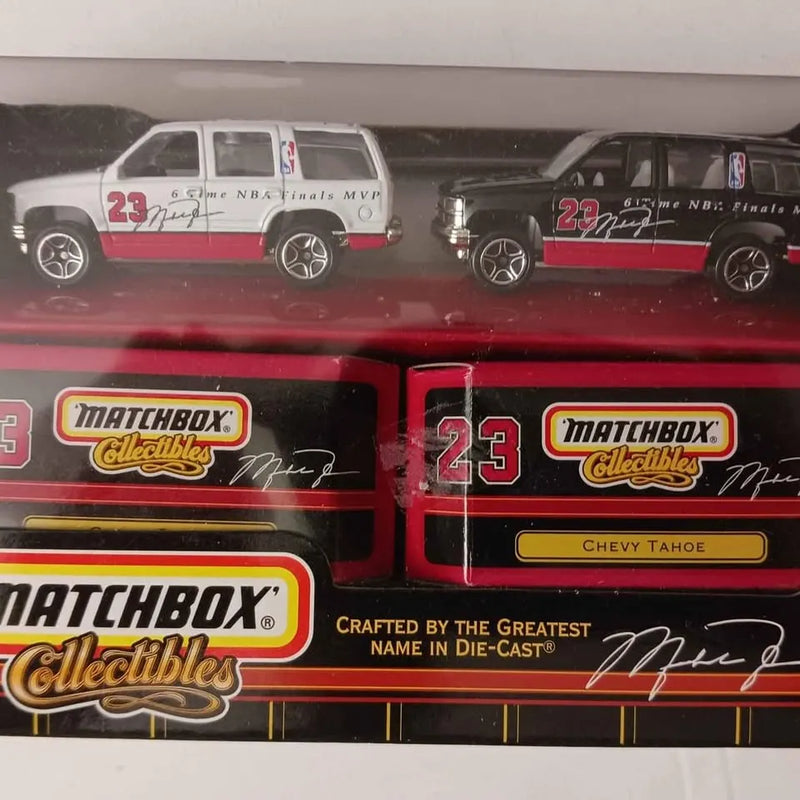 Matchbox Collectibles die-cast Chevy Tahoe two-car set in red/black blister package