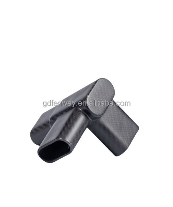 Carbon fiber molded elbow joint with two connected cylindrical ends