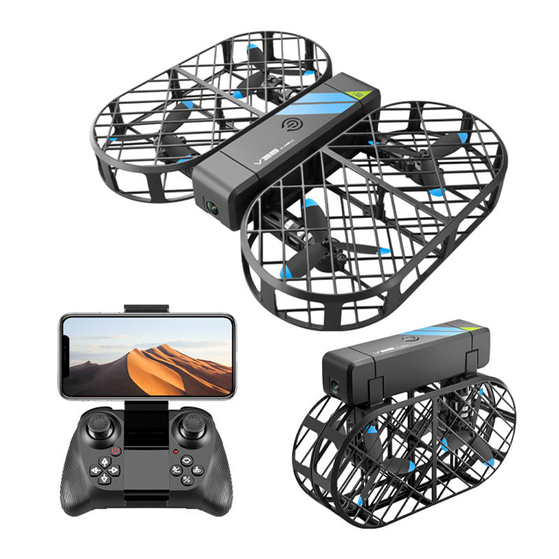Foldable mini RC quadcopter with camera, remote and smartphone