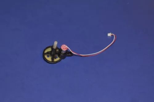 Drone motor assembly with circular module and red wire lead