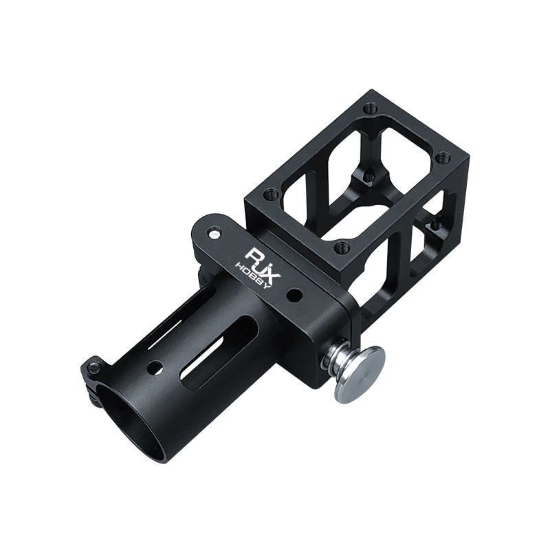 RJX drone arm pipe connector hinge joint, black aluminum folding clamp
