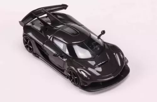 HKM 1:64 Jesko sports model diecast car, black, detailed aero body