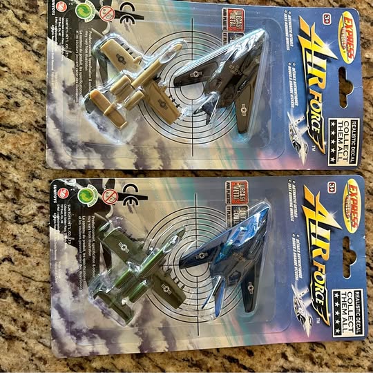 Diecast aircraft model pair in blister packaging: F-117 and A-10 planes