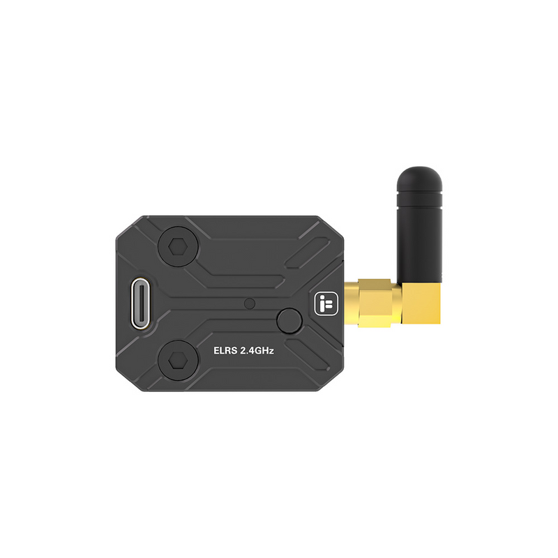 IFlight Pro gimbal controller with antenna and gold connector, dark housing