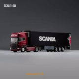 1:50 Red Diecast Truck Scania 730 Tractor With Container Semi-Trailer Model Toy Parts