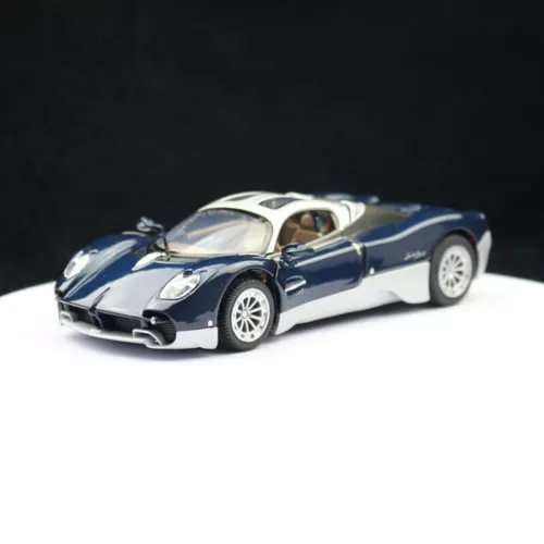 Alloy sports car model diecast, blue and silver