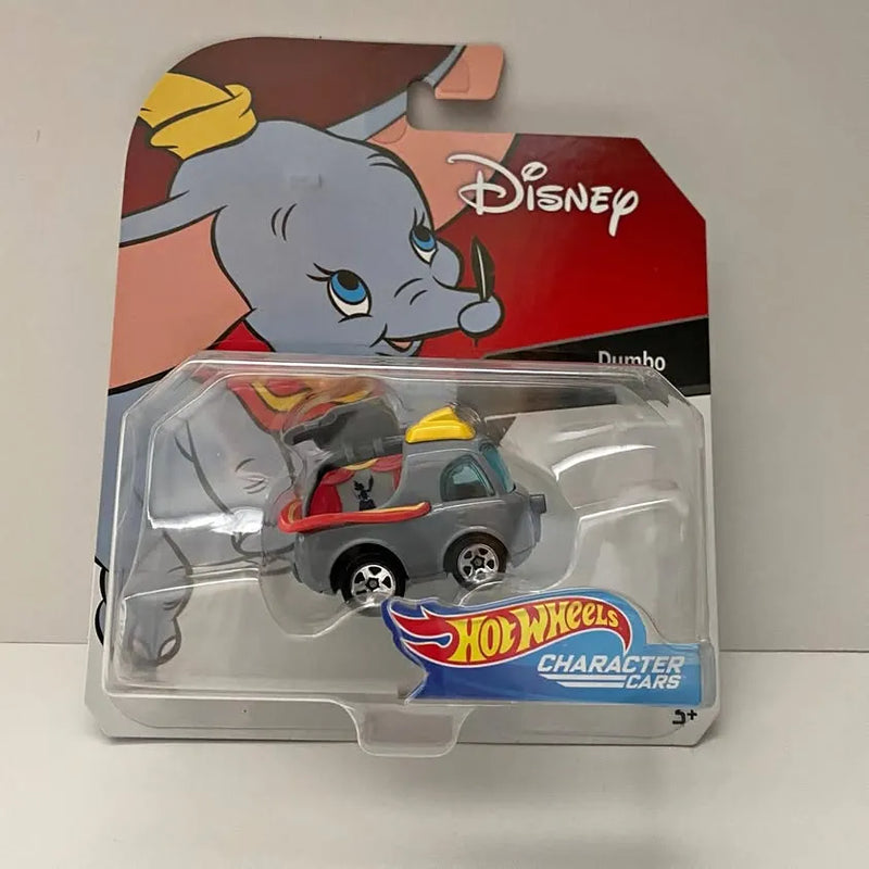 Dumbo Hot Wheels diecast character car, gray with elephant figure and red details