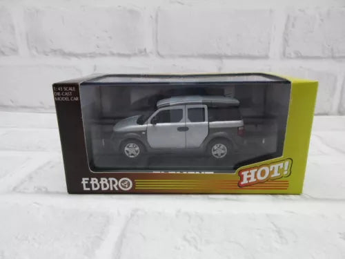 EBBRO 1:43 diecast model car of a Honda Element in satin silver, in box