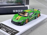 TG Aurora 1:64 Green F8xx Tributo Mansory Sports Model Diecast Metal Car New Parts