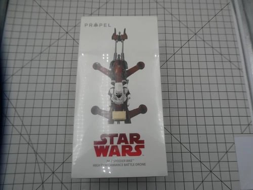 Propel Star Wars drone product box with speeder bike and Star Wars logo