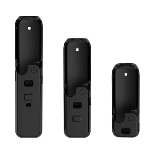Silicone camera case cover for DJI Pocket 3, dark gray/black with grip cutouts