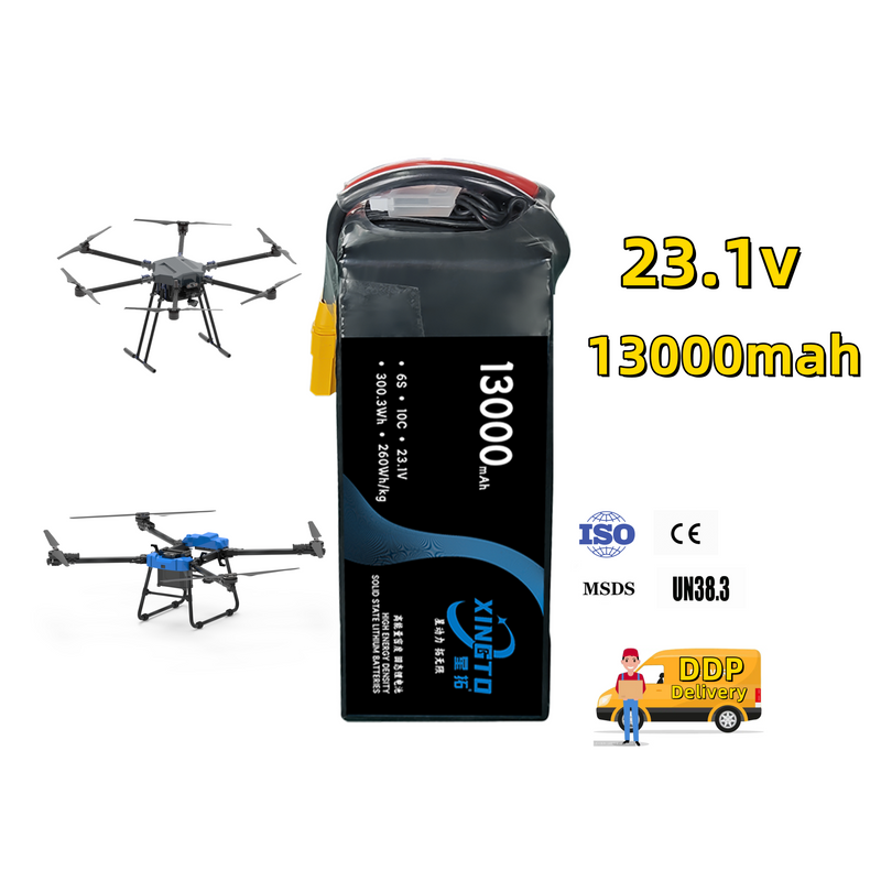 XINGTO High Performance Solid State Battery 6S 13000mah 23.1V 260Wh/kg 10C Cargo Drone/ VTOL/ Evtol/ Heavy Lifting Drone Drone