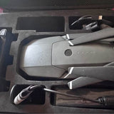 Gray DJI Mavic Pro drone in protective hard case, with controller cable and propellers