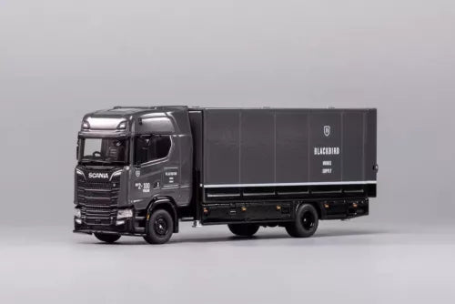 GCD 1/64 Scania S730 transport truck diecast metal model with dark cargo box