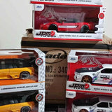 Diecast JDM tuner car multipack in retail display boxes, with three car styles shown