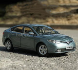 1/18 scale MG GT grey diecast model car, front three-quarter view