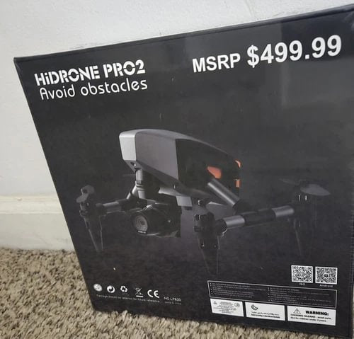 HiDRONE PRO2 drone retail box with MSRP $499.99 text
