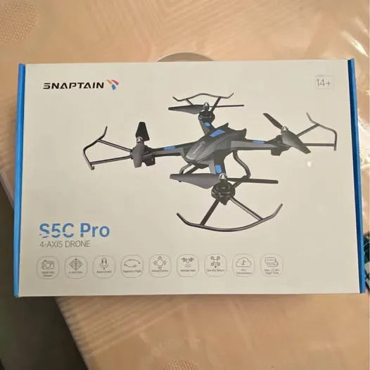 SNAPTAIN drone box with 4-axis S5C Pro illustration and model label