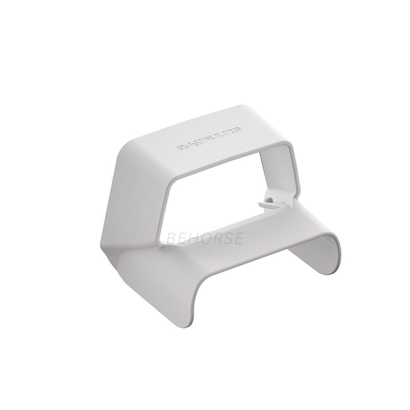 Drone camera lens hood, light gray plastic with side tab