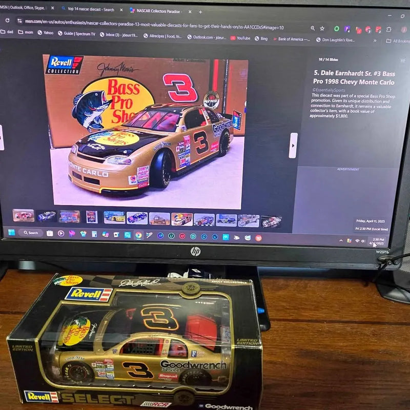 1:24 NASCAR diecast race car model in box, dark blue #3 with sponsor decals