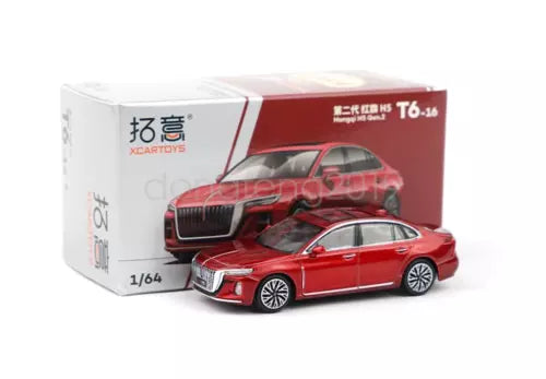 Red 1:64 diecast sedan model toy car with front grille and headlights