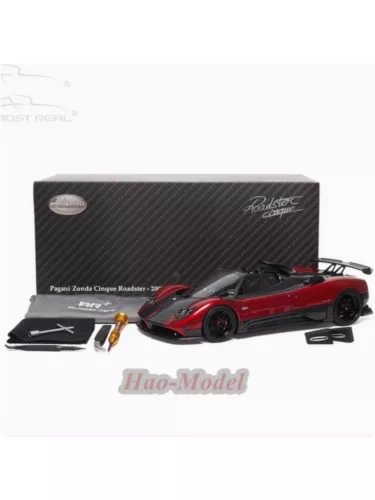 1:18 alloy diecast sports car model, red Pagani Zonda Cinque roadster