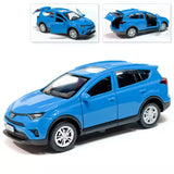 Toyota RAV4 Metal Model Diecast Car Scale, Collectible Toy Cars, Blue, 1/36 Toy