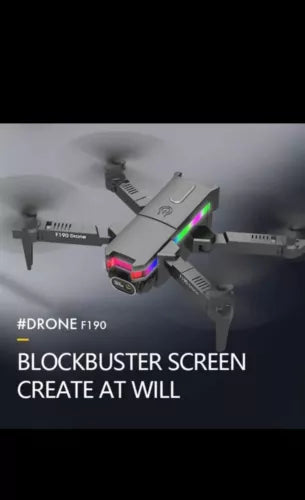Foldable FPV drone with 4K camera and glowing green LED lights