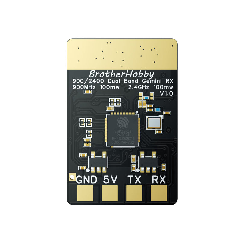 Dual-band RX drone PCB module, 900/2400MHz with TX/RX labels