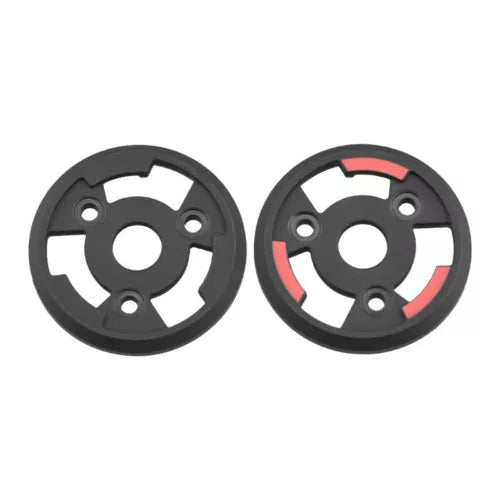 Black quick-release propeller base with mounting holes, red indicator accents