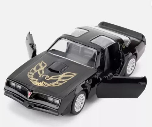 1978 Pontiac Firebird Trans Am diecast toy car, black with gold eagle hood decal
