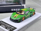 Aurora 1:64 Green F8xx Tributo Mansory Sports Model Diecast Metal Car Parts