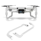White landing gear kit with extender frame for drone, mounted on aircraft and loose part