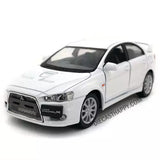 White 1:36 diecast model car with front three-quarter view and detailed grille