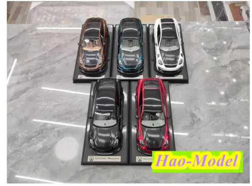 1/18 scale diecast model car set with five Panamera cars in brown, blue, white, black, red