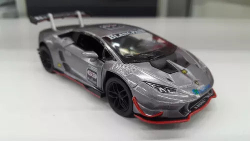 Lamborghini Huracan 1:36 diecast toy car, grey-silver, front-left view