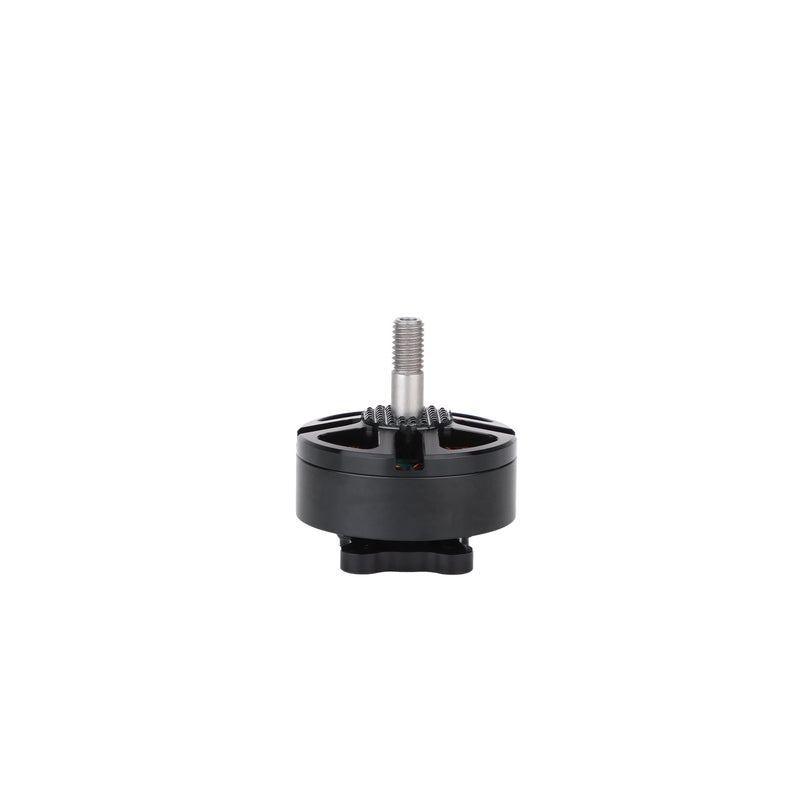 Black BLDC drone motor with threaded shaft