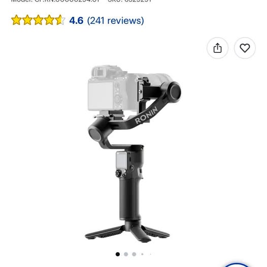 Camera gimbal stabilizer with handheld grip and tripod base, gray and black