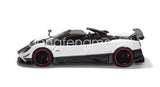 1/18 scale Pagani Zonda Cinque roadster diecast, white with black details and red wheels