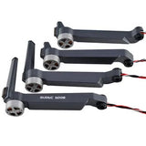 RC drone motor arm set with front rear connectors, gray metal
