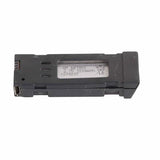 Portable drone lithium battery, black housing with printed label and charging connector