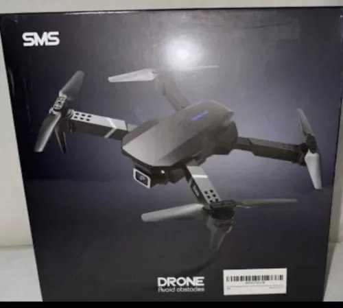SMS obstacle-avoidance drone with 4K camera, shown on sealed retail box