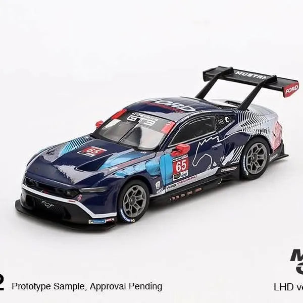 1:64 Ford Mustang GT3 race car diecast model with #65 livery