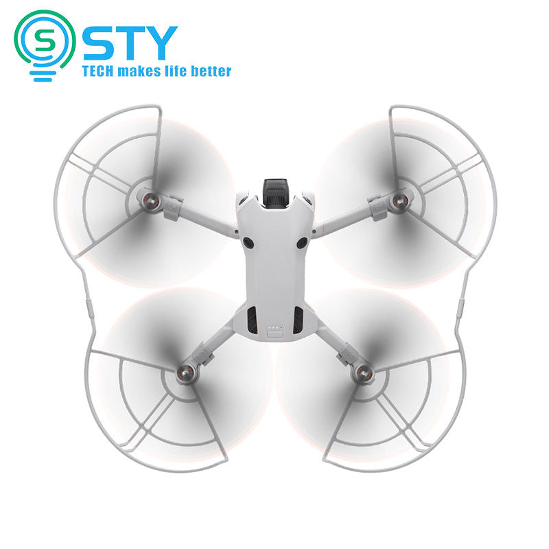 Drone propeller guard protective covers, four rounded blade guards in white